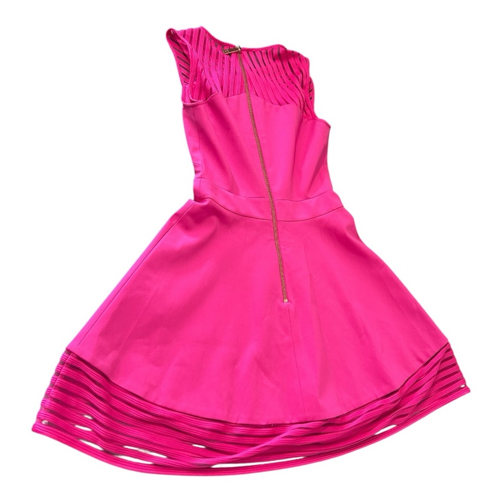 Ted Baker London Eleese Fit & Flare High Neck Skater Dress Mesh Panels - Picture 6 of 13